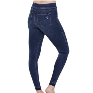 Spanx Medium Wash Distressed Denim High Rise Elastic Waist Jeggings 1X Petite